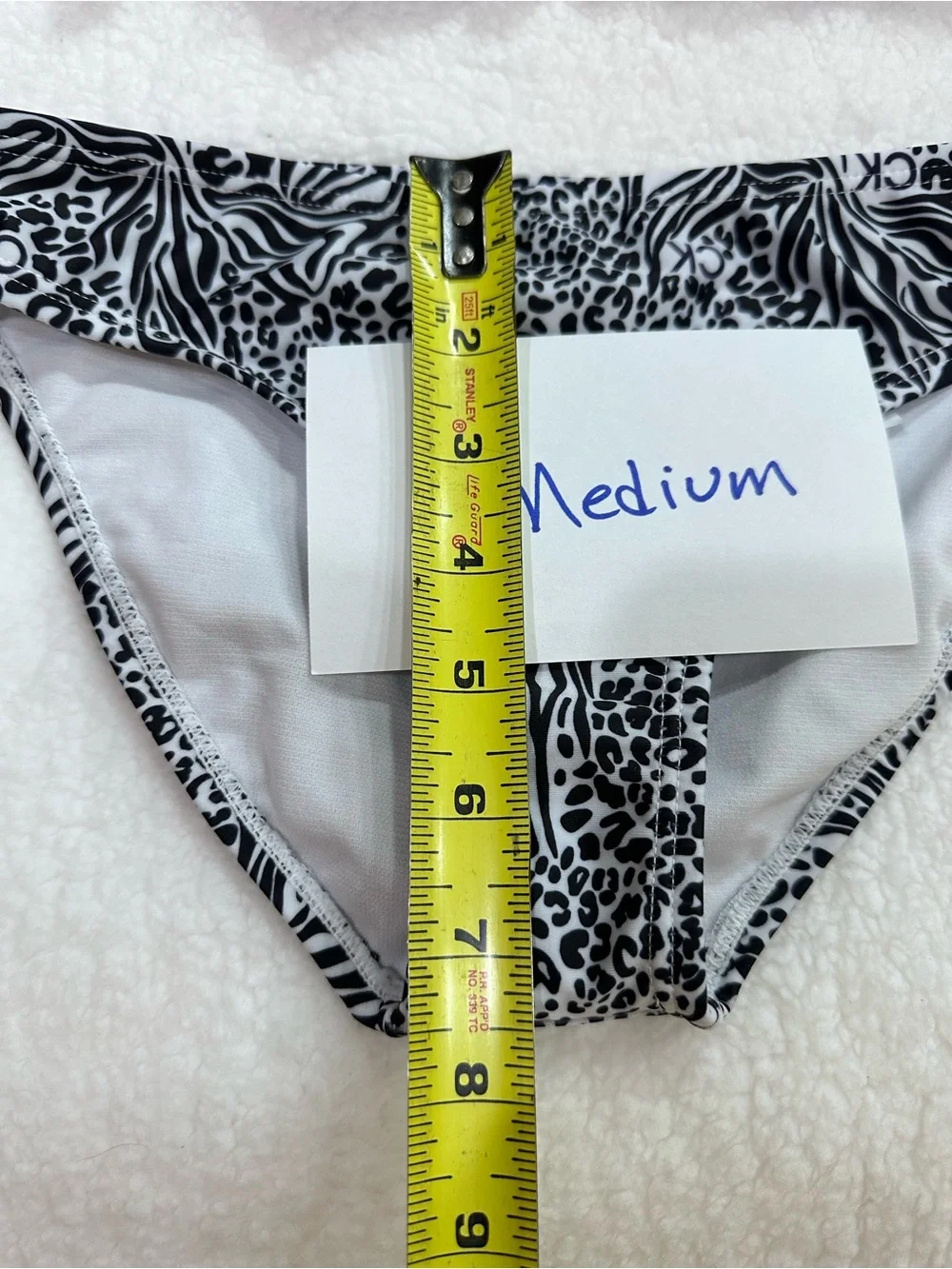 Girl’s Calvin Klein Black & White Animal Print Ruffle Bikini Set
